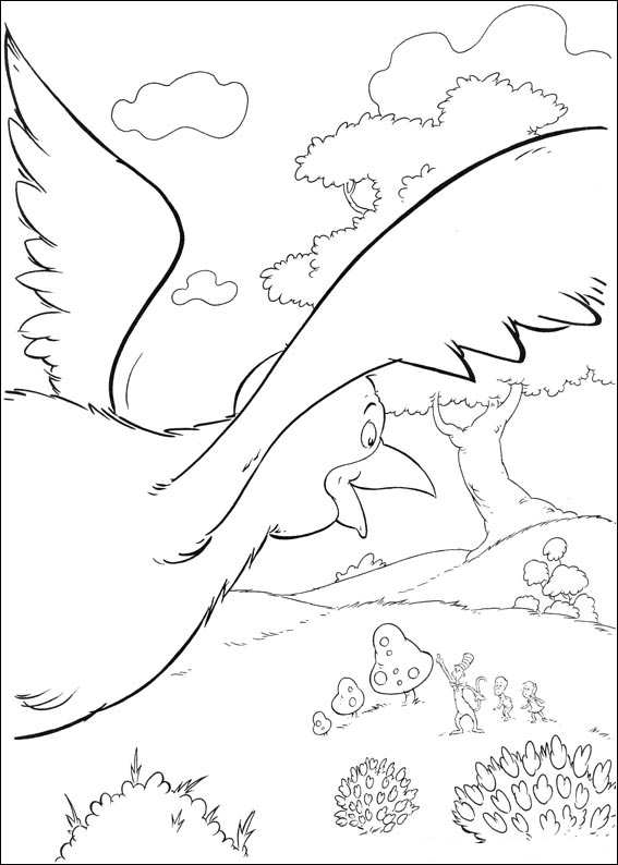 Plansa de colorat cu Cat in the hat 77 79